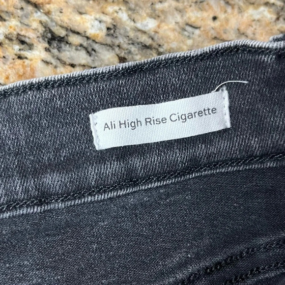 FRAME ALI High Rise Cigarette Skinny Jeans Women’s 28 Gray Acid Wash Raw Hem - Picture 7 of 11